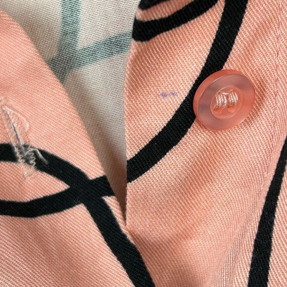 Eloquii Pink Button Down Top Long Sleeve Shirt Abstract Squiggle Print Plus 22 - Picture 15 of 15